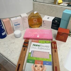Assorted skin care products